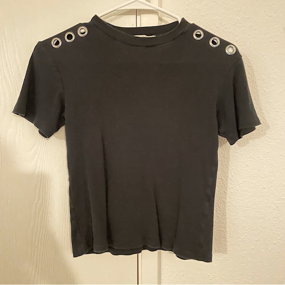 Zara T-shirt with cute detailed style on shoulder